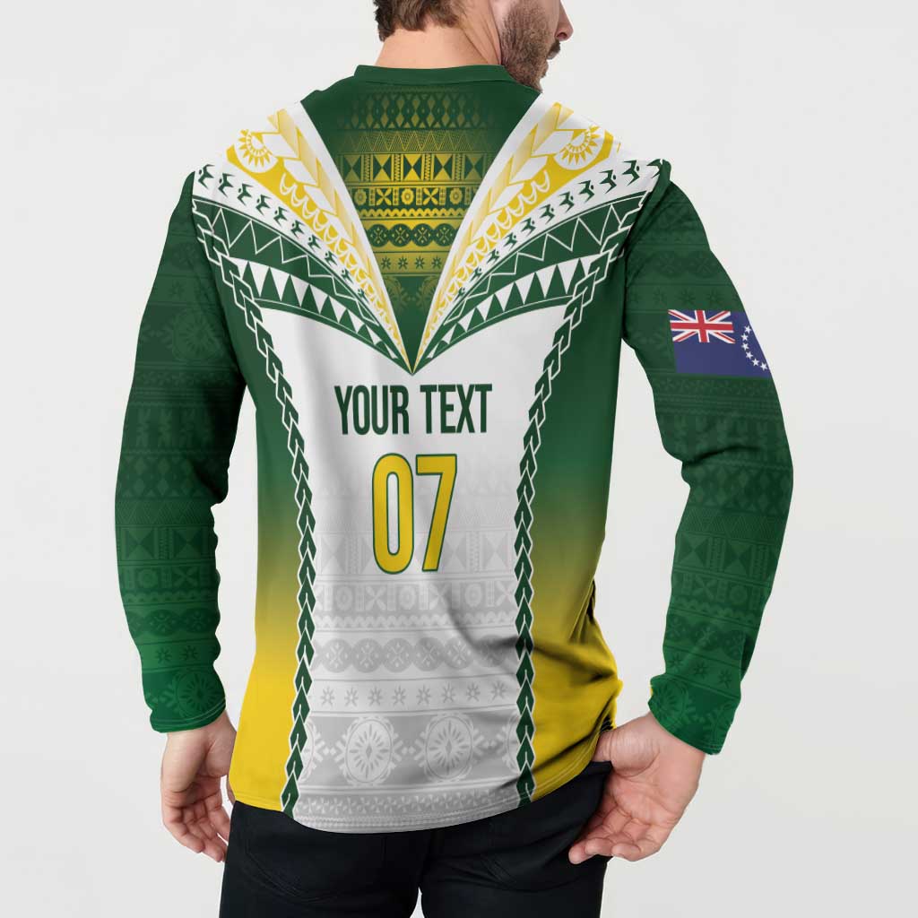 Cook Islands Rugby Custom Button Sweatshirt Kuki's Aitu Champions - Polynesian Pride