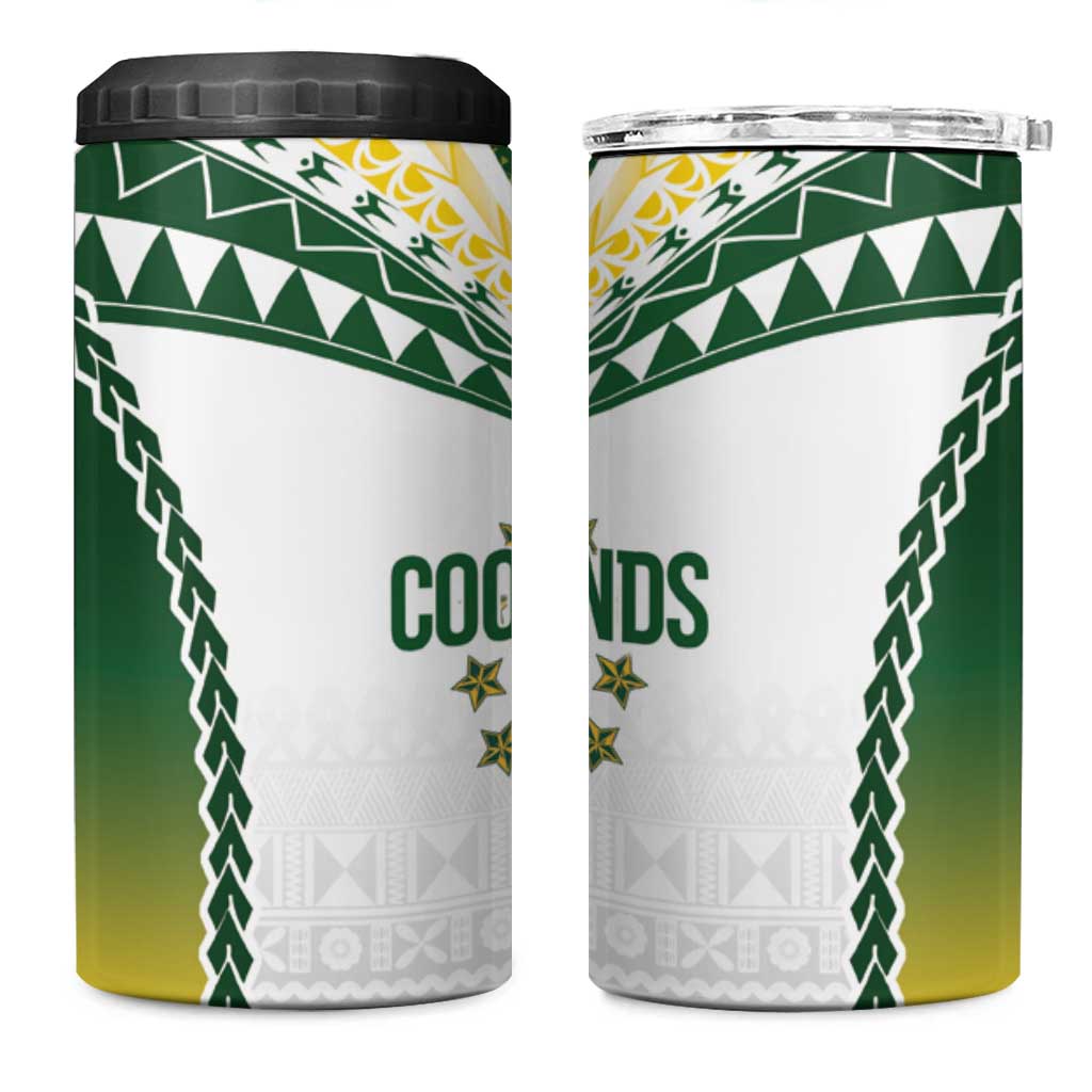 Cook Islands Rugby 4 in 1 Can Cooler Tumbler Kuki's Aitu Champions - Polynesian Pride