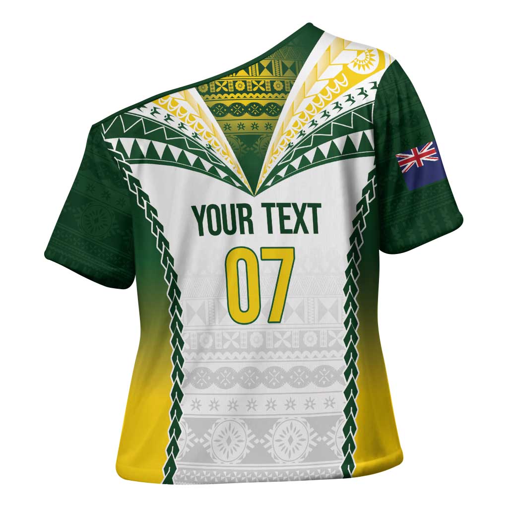 Cook Islands Rugby Custom Cross Shoulder Shirt Kuki's Aitu Champions - Polynesian Pride