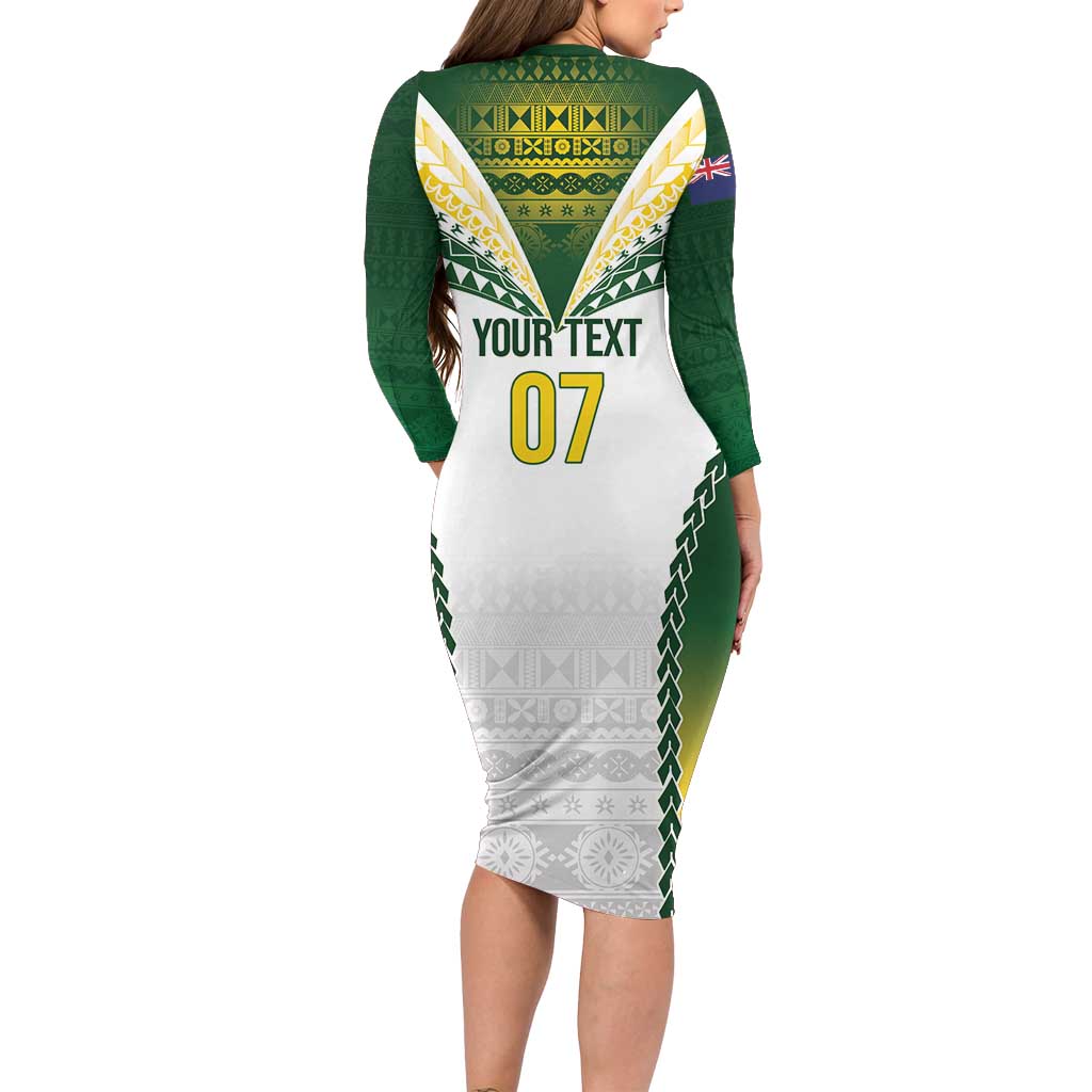 Cook Islands Rugby Custom Family Matching Long Sleeve Bodycon Dress and Hawaiian Shirt Kuki's Aitu Champions - Polynesian Pride
