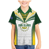 Cook Islands Rugby Custom Family Matching Mermaid Dress and Hawaiian Shirt Kuki's Aitu Champions - Polynesian Pride