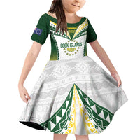 Cook Islands Rugby Custom Family Matching Off Shoulder Short Dress and Hawaiian Shirt Kuki's Aitu Champions - Polynesian Pride