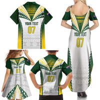 Cook Islands Rugby Custom Family Matching Summer Maxi Dress and Hawaiian Shirt Kuki's Aitu Champions - Polynesian Pride