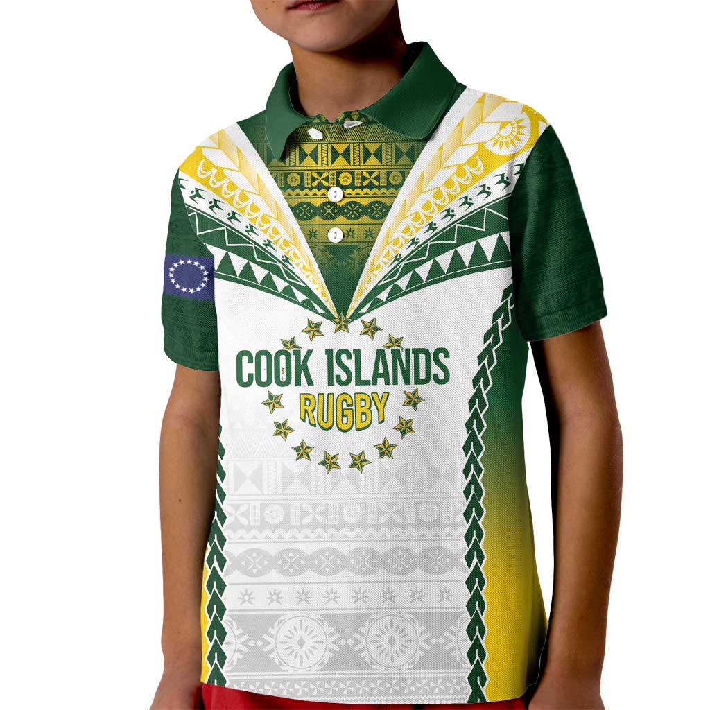 Cook Islands Rugby Custom Kid Polo Shirt Kuki's Aitu Champions - Polynesian Pride