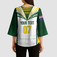 Cook Islands Rugby Custom Kimono Sleeve Blouse Kuki's Aitu Champions - Polynesian Pride
