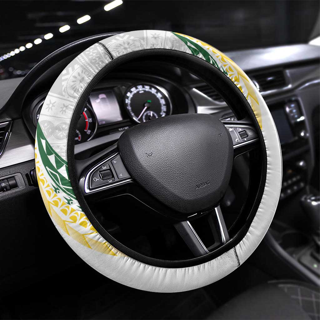 Cook Islands Rugby Steering Wheel Cover Kuki's Aitu Champions - Polynesian Pride