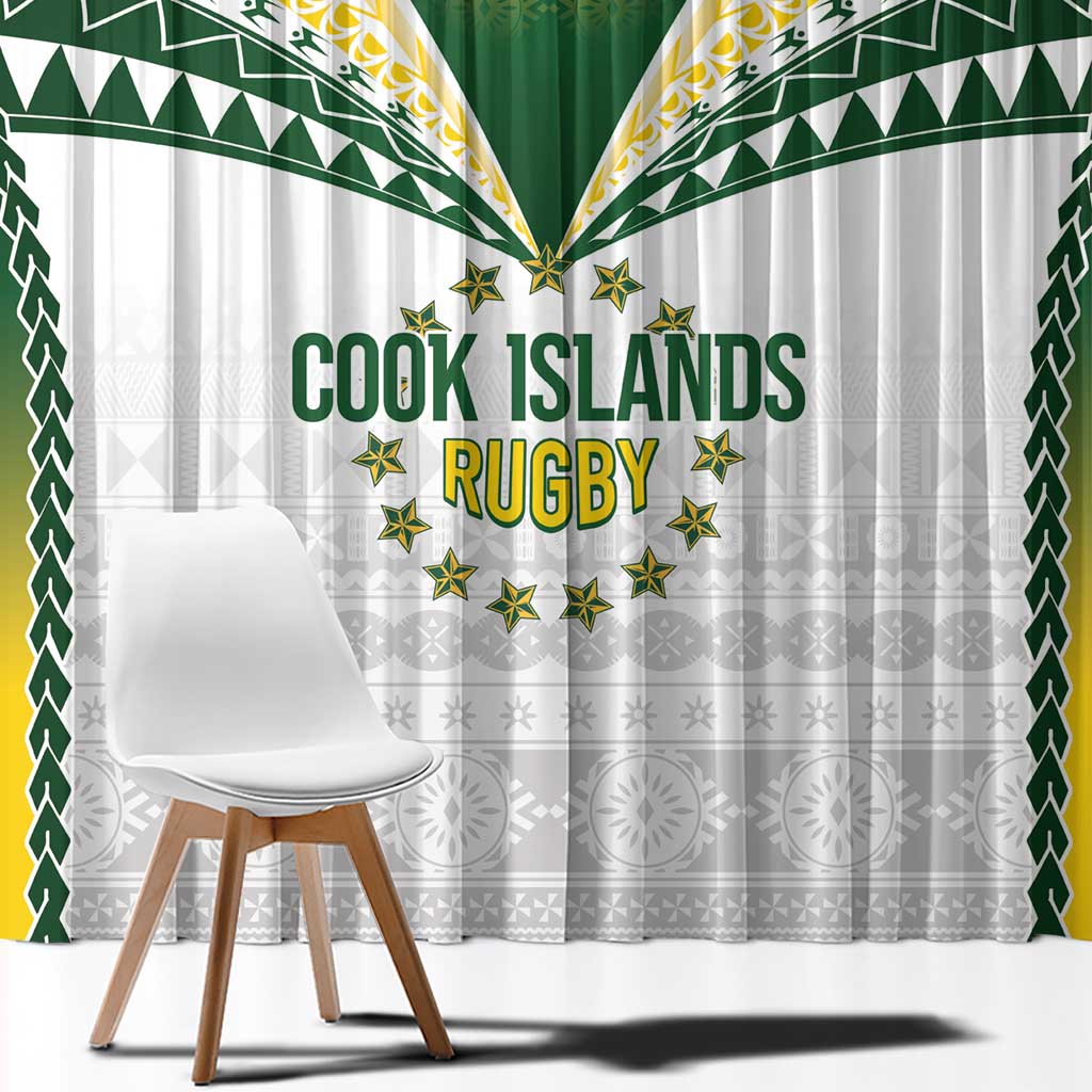 Cook Islands Rugby Window Curtain Kuki's Aitu Champions - Polynesian Pride