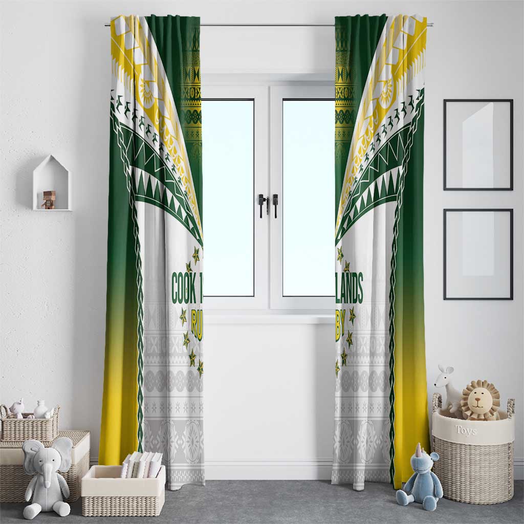 Cook Islands Rugby Window Curtain Kuki's Aitu Champions - Polynesian Pride