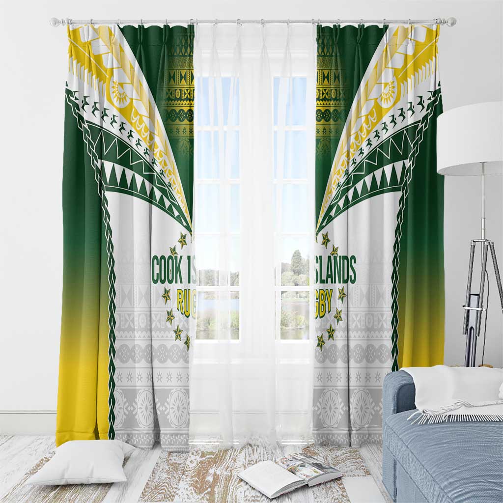 Cook Islands Rugby Window Curtain Kuki's Aitu Champions - Polynesian Pride