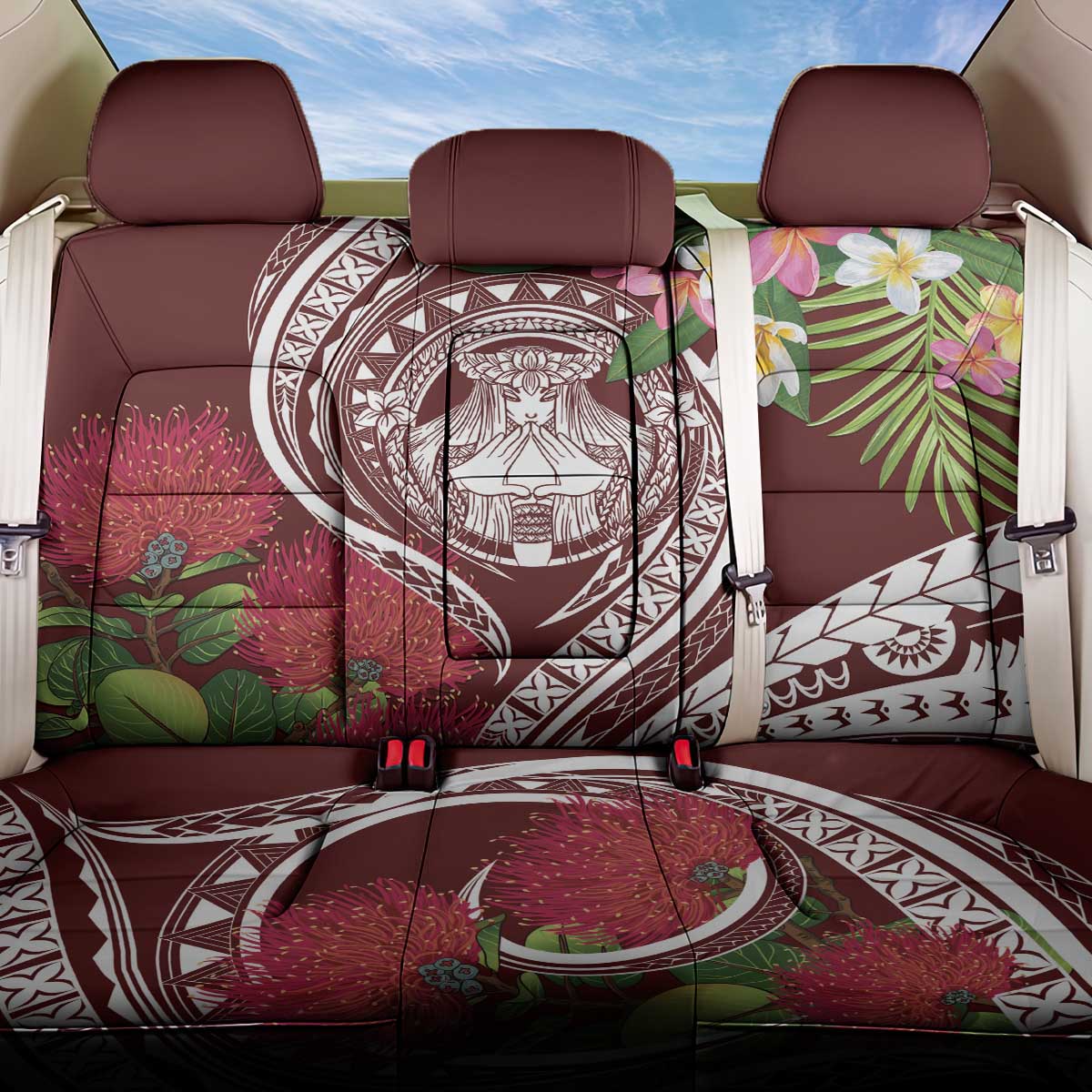 Aloha Hawaii Big Island Back Car Seat Cover Ohia Lehua Wahine