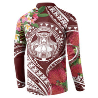 Aloha Hawaii Big Island Button Sweatshirt Ohia Lehua Wahine