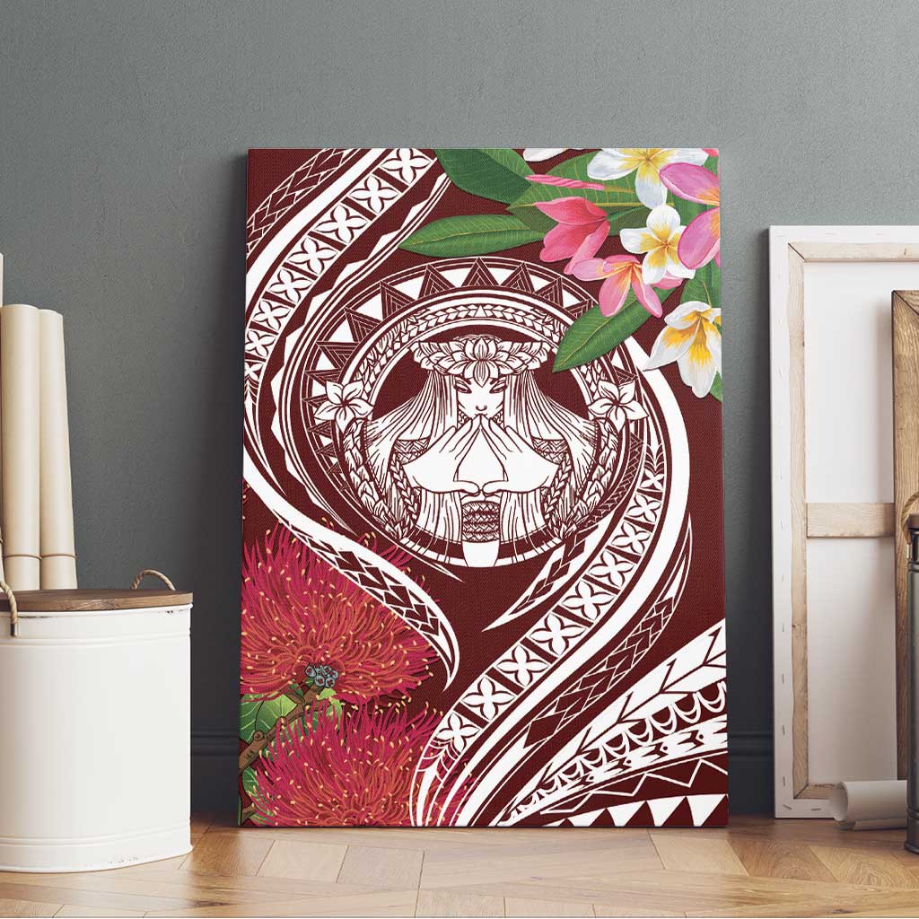 Aloha Hawaii Big Island Canvas Wall Art Ohia Lehua Wahine