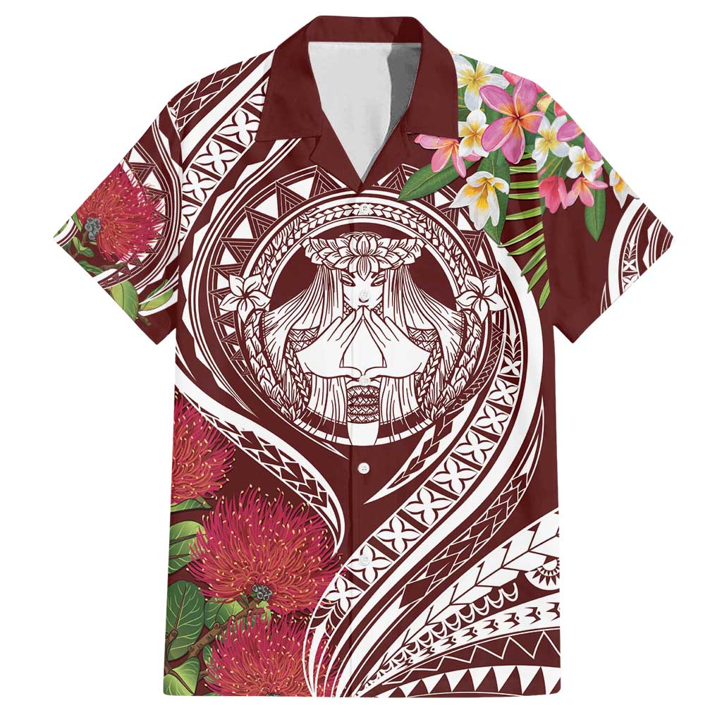 Aloha Hawaii Big Island Family Matching Summer Maxi Dress and Hawaiian Shirt Ohia Lehua Wahine