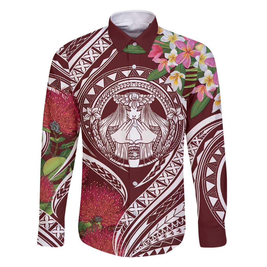 Aloha Hawaii Big Island Family Matching Summer Maxi Dress and Hawaiian Shirt Ohia Lehua Wahine