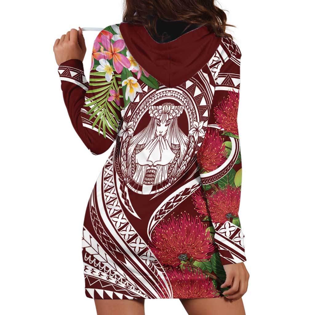 Aloha Hawaii Big Island Hoodie Dress Ohia Lehua Wahine