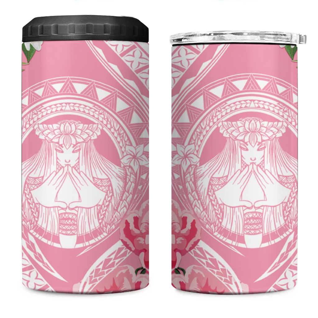 Aloha Hawaii Maui 4 in 1 Can Cooler Tumbler Goddess Lokelani Rose