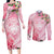 Aloha Hawaii Maui Couples Matching Long Sleeve Bodycon Dress and Long Sleeve Button Shirt Goddess Lokelani Rose