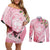 Aloha Hawaii Maui Couples Matching Off Shoulder Short Dress and Long Sleeve Button Shirt Goddess Lokelani Rose