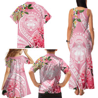 Aloha Hawaii Maui Family Matching Tank Maxi Dress and Hawaiian Shirt Goddess Lokelani Rose