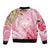 Aloha Hawaii Maui Sleeve Zip Bomber Jacket Goddess Lokelani Rose