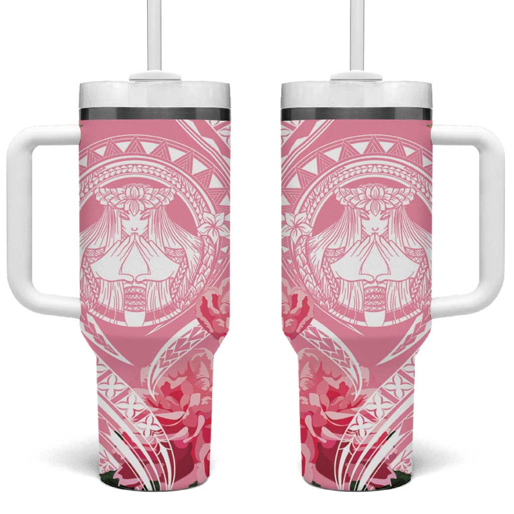 Aloha Hawaii Maui Tumbler With Handle Goddess Lokelani Rose