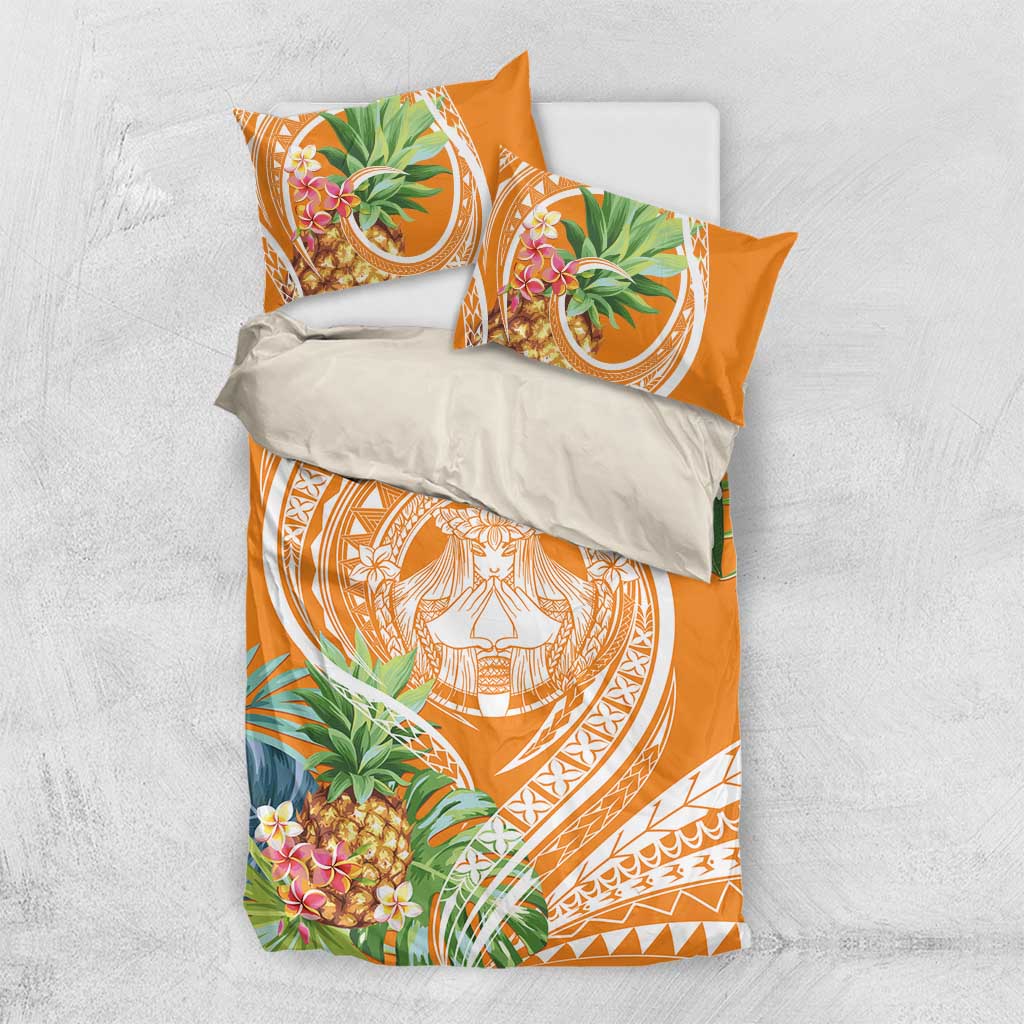 Aloha Hawaii Lanai Bedding Set Frangipani Mix Pineapple