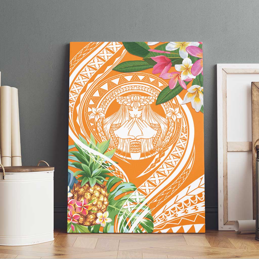 Aloha Hawaii Lanai Canvas Wall Art Frangipani Mix Pineapple