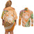 Aloha Hawaii Lanai Couples Matching Off Shoulder Short Dress and Long Sleeve Button Shirt Frangipani Mix Pineapple