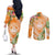 Aloha Hawaii Lanai Couples Matching Off The Shoulder Long Sleeve Dress and Long Sleeve Button Shirt Frangipani Mix Pineapple