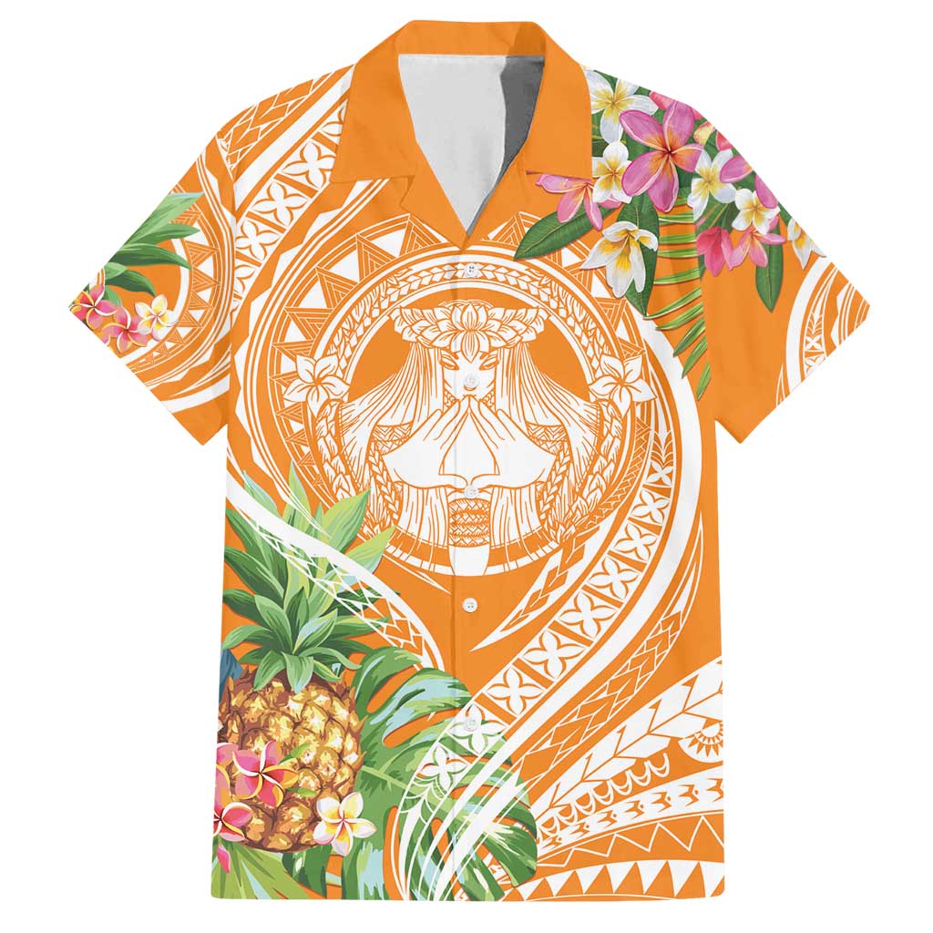 Aloha Hawaii Lanai Family Matching Summer Maxi Dress and Hawaiian Shirt Frangipani Mix Pineapple