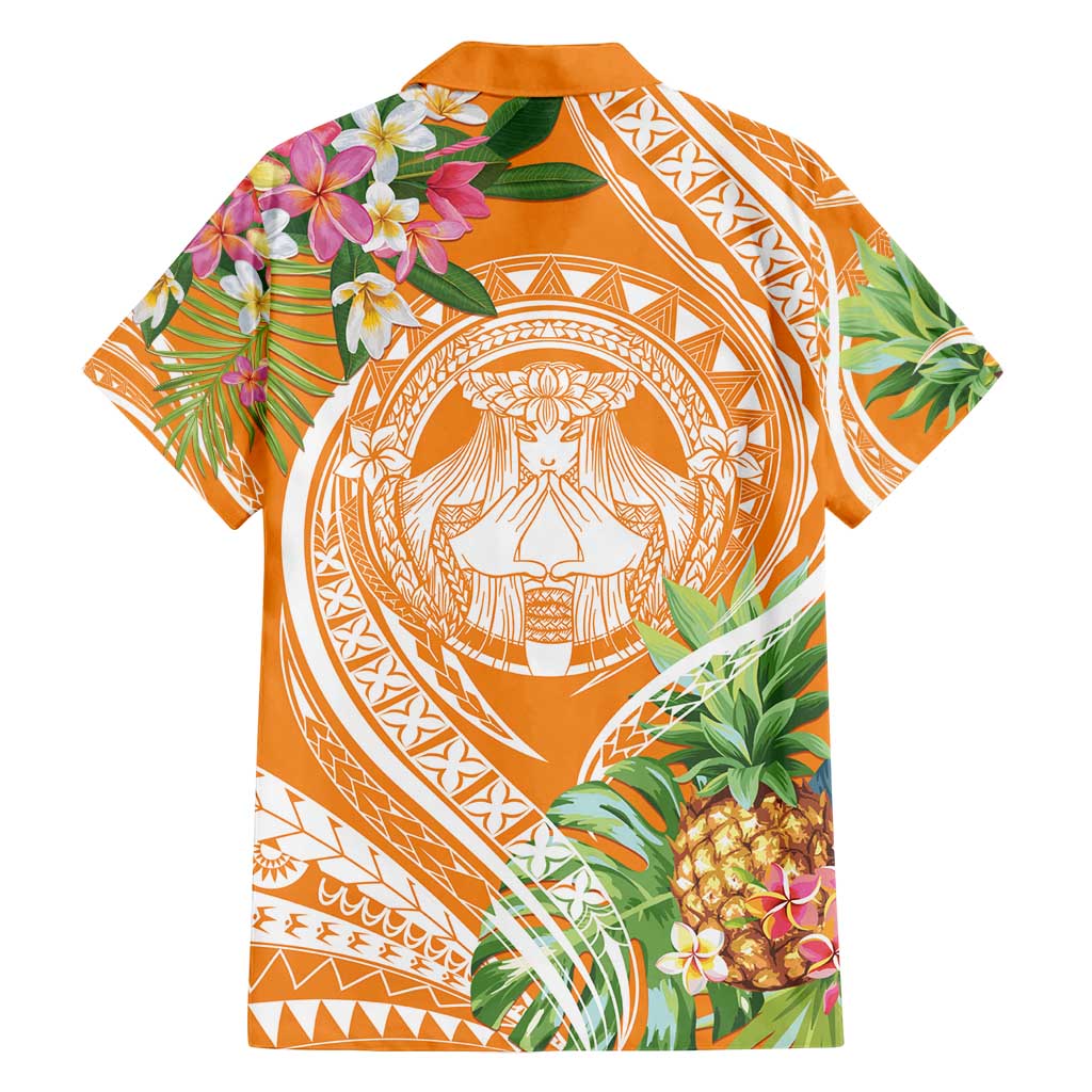 Aloha Hawaii Lanai Family Matching Tank Maxi Dress and Hawaiian Shirt Frangipani Mix Pineapple