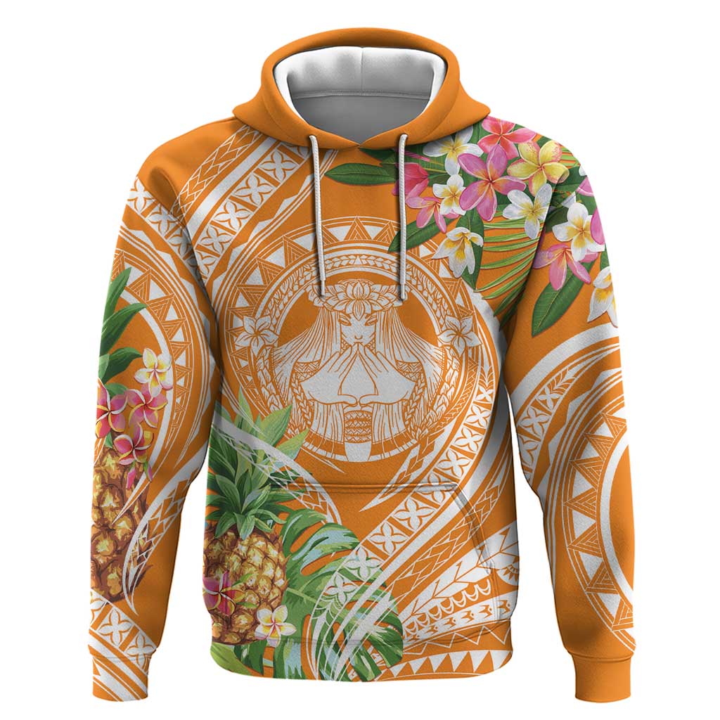 Aloha Hawaii Lanai Hoodie Frangipani Mix Pineapple