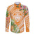 Aloha Hawaii Lanai Long Sleeve Button Shirt Frangipani Mix Pineapple