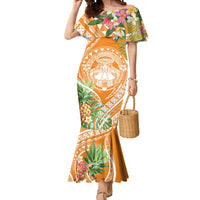 Aloha Hawaii Lanai Mermaid Dress Frangipani Mix Pineapple