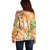 Aloha Hawaii Lanai Off Shoulder Sweater Frangipani Mix Pineapple