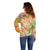 Aloha Hawaii Lanai Off Shoulder Sweater Frangipani Mix Pineapple