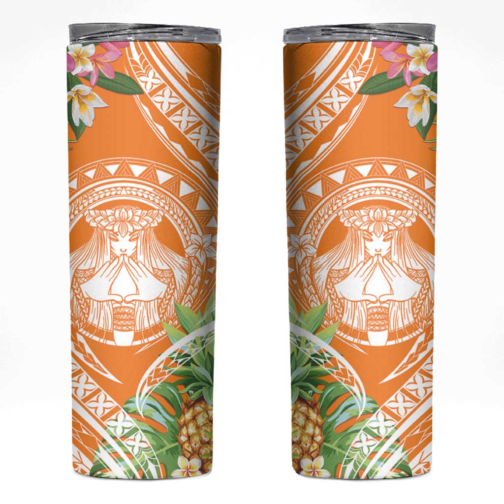 Aloha Hawaii Lanai Skinny Tumbler Frangipani Mix Pineapple