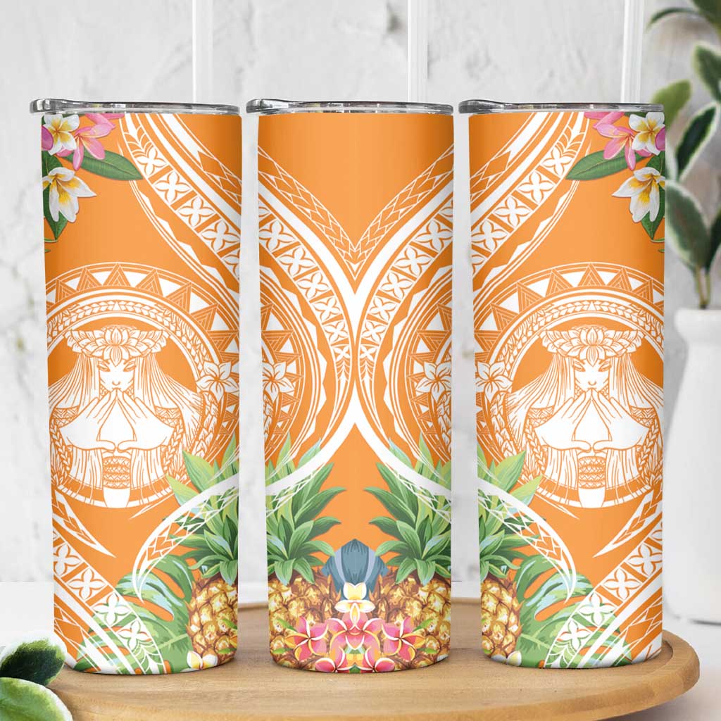Aloha Hawaii Lanai Skinny Tumbler Frangipani Mix Pineapple