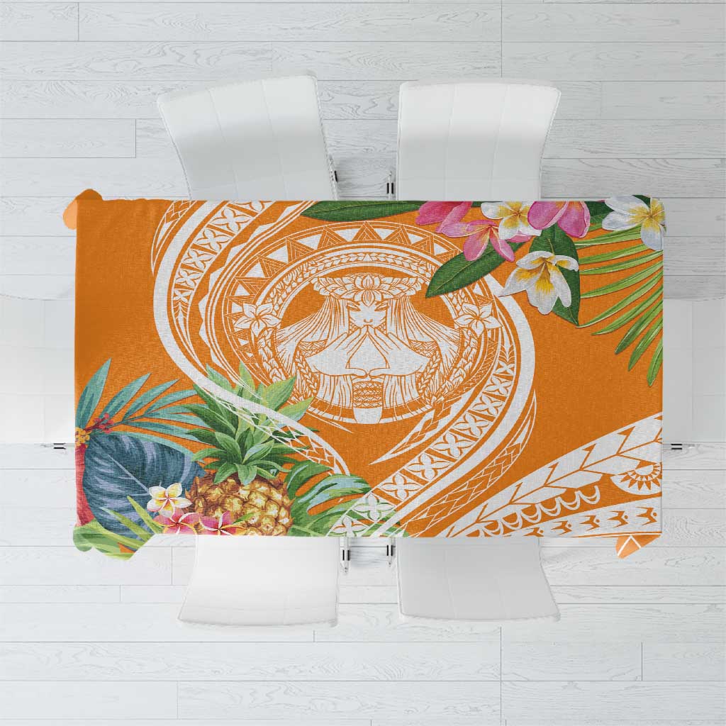 Aloha Hawaii Lanai Tablecloth Frangipani Mix Pineapple