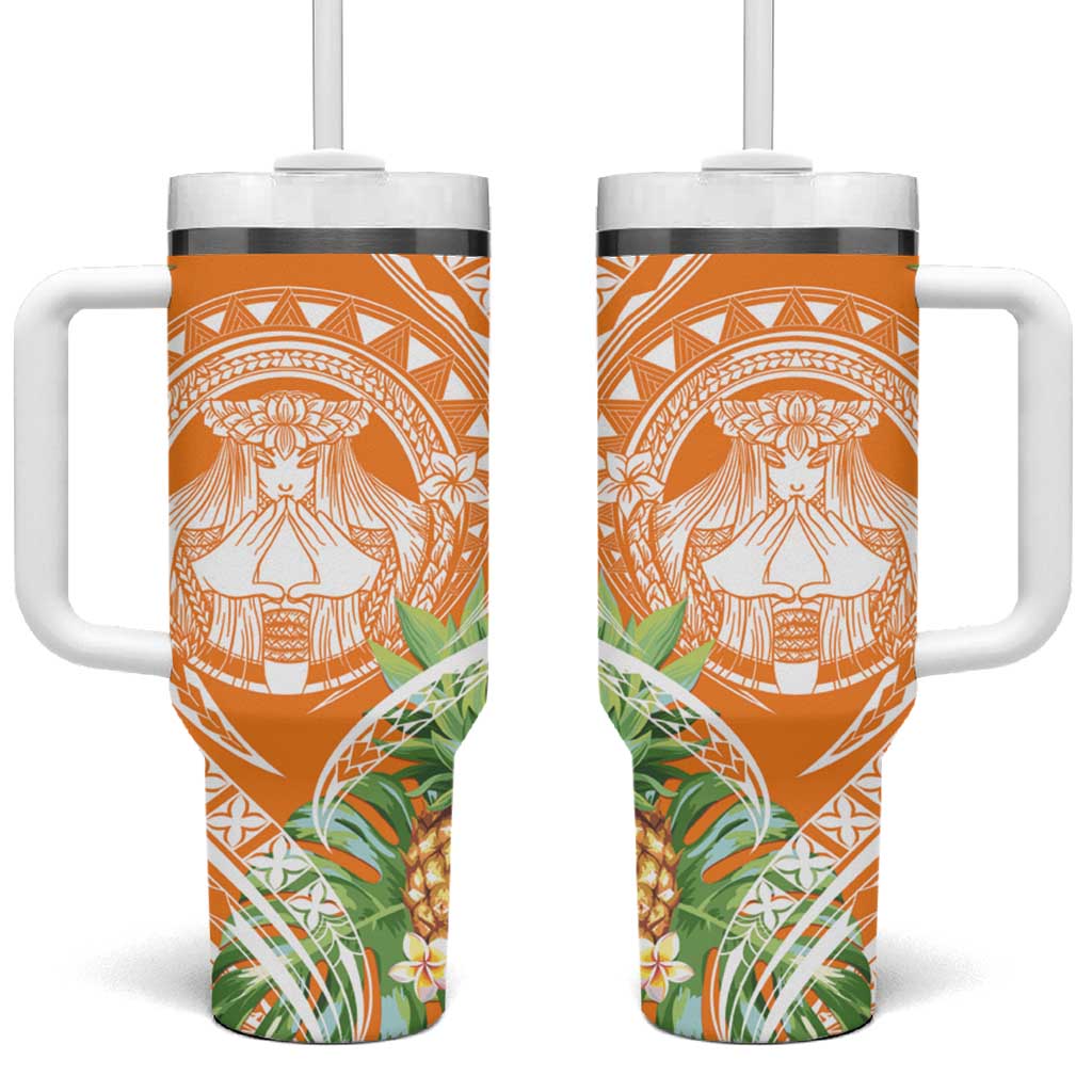 Aloha Hawaii Lanai Tumbler With Handle Frangipani Mix Pineapple