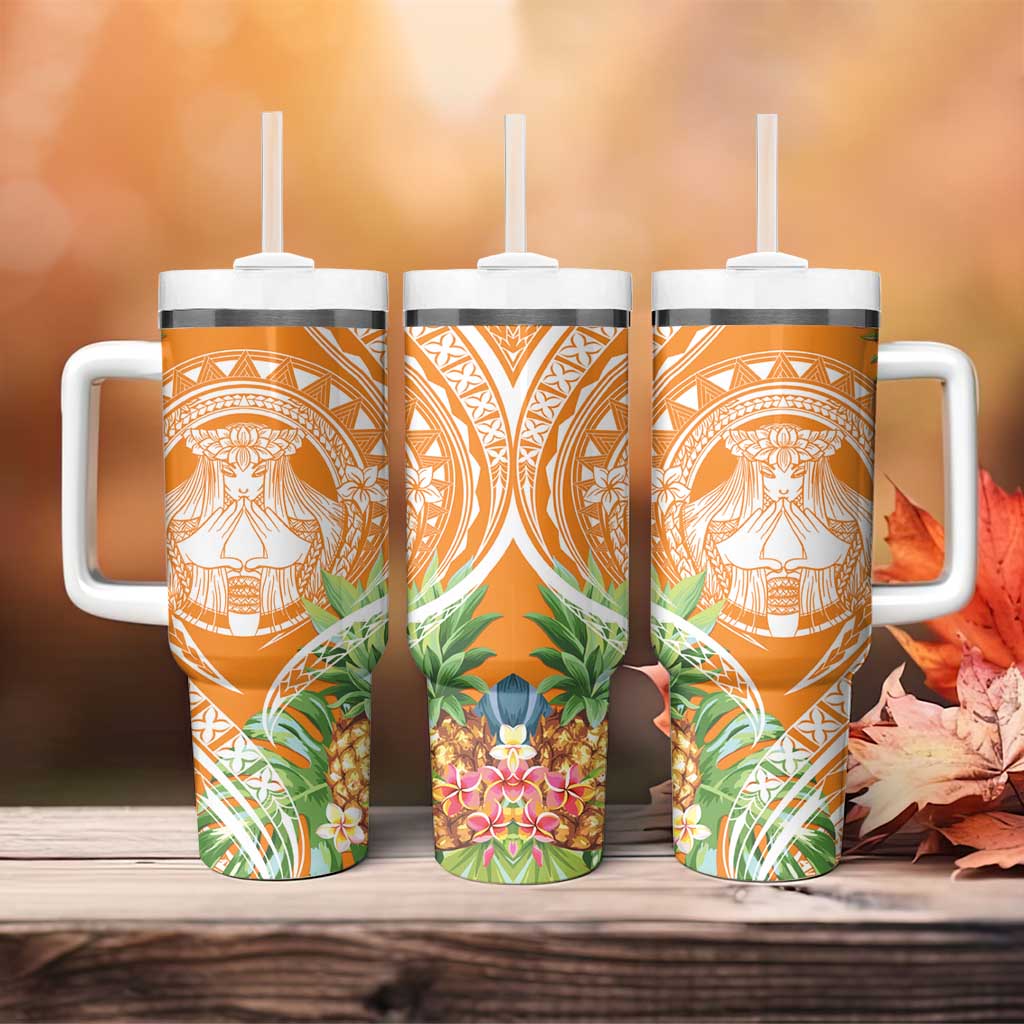 Aloha Hawaii Lanai Tumbler With Handle Frangipani Mix Pineapple