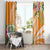 Aloha Hawaii Lanai Window Curtain Frangipani Mix Pineapple