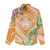 Aloha Hawaii Lanai Women Casual Shirt Frangipani Mix Pineapple