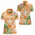 Aloha Hawaii Lanai Women Polo Shirt Frangipani Mix Pineapple