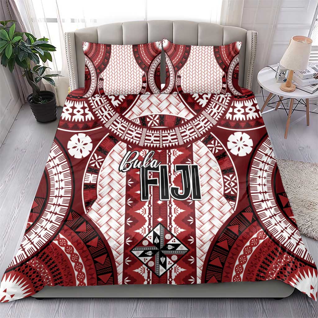 Bula Fiji Vintage Bedding Set Scarlet Masi Motifs