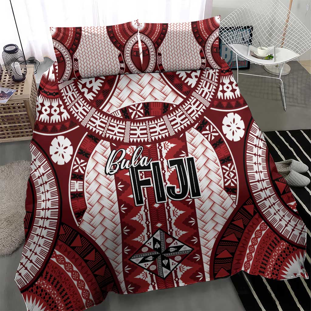 Bula Fiji Vintage Bedding Set Scarlet Masi Motifs