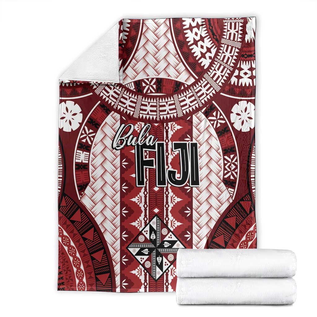 Bula Fiji Vintage Blanket Scarlet Masi Motifs