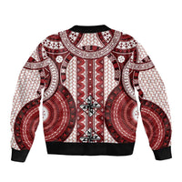 Bula Fiji Vintage Bomber Jacket Scarlet Masi Motifs