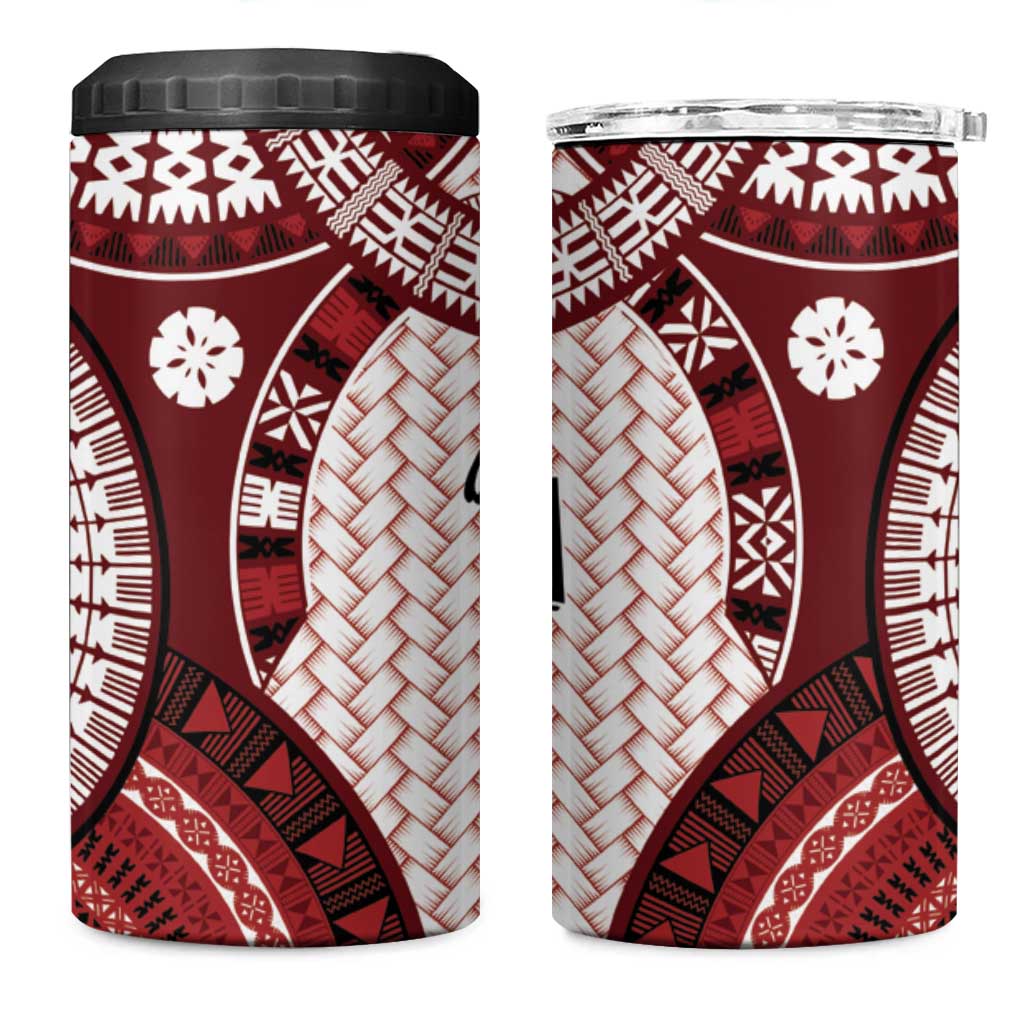 Bula Fiji Vintage 4 in 1 Can Cooler Tumbler Scarlet Masi Motifs