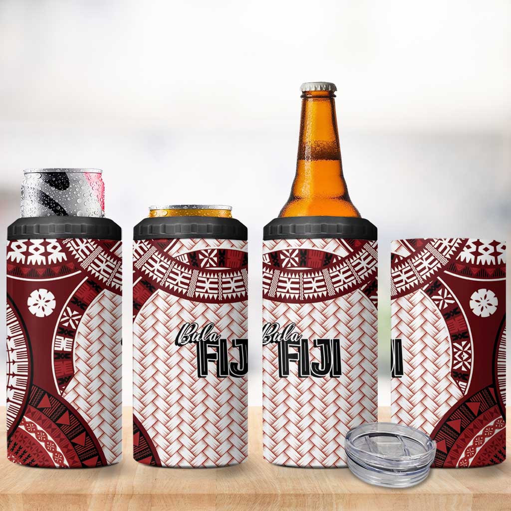 Bula Fiji Vintage 4 in 1 Can Cooler Tumbler Scarlet Masi Motifs